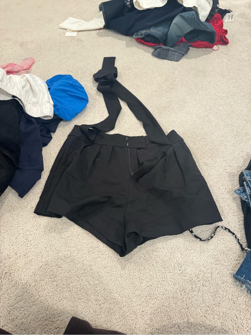 TCEC Women’s Black High-Waist Shorts with Tie